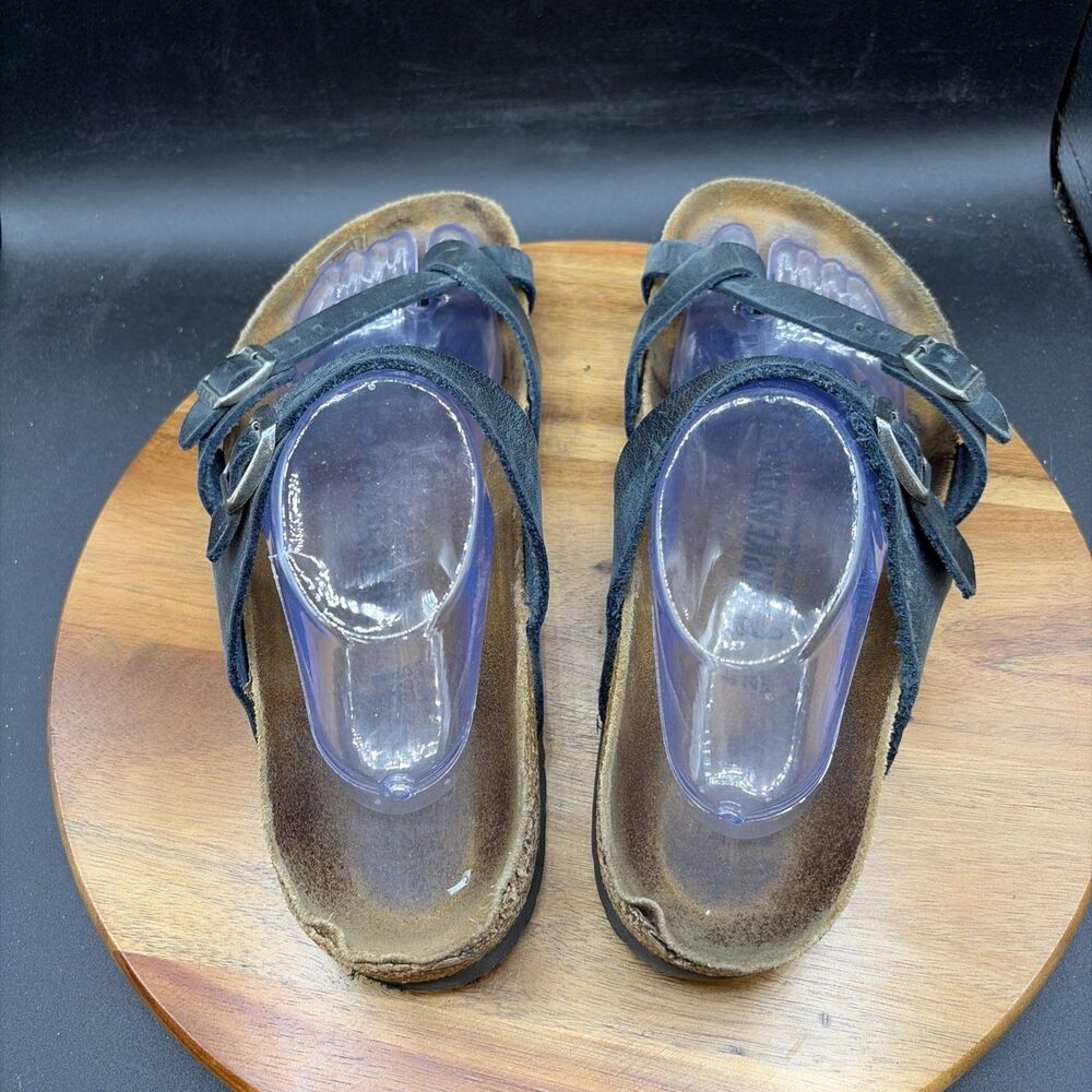 Birkenstock Mayari Womens Size 10 Sandals Navy Blue Toe Loop Comfort Shoes - Picture 5 of 9